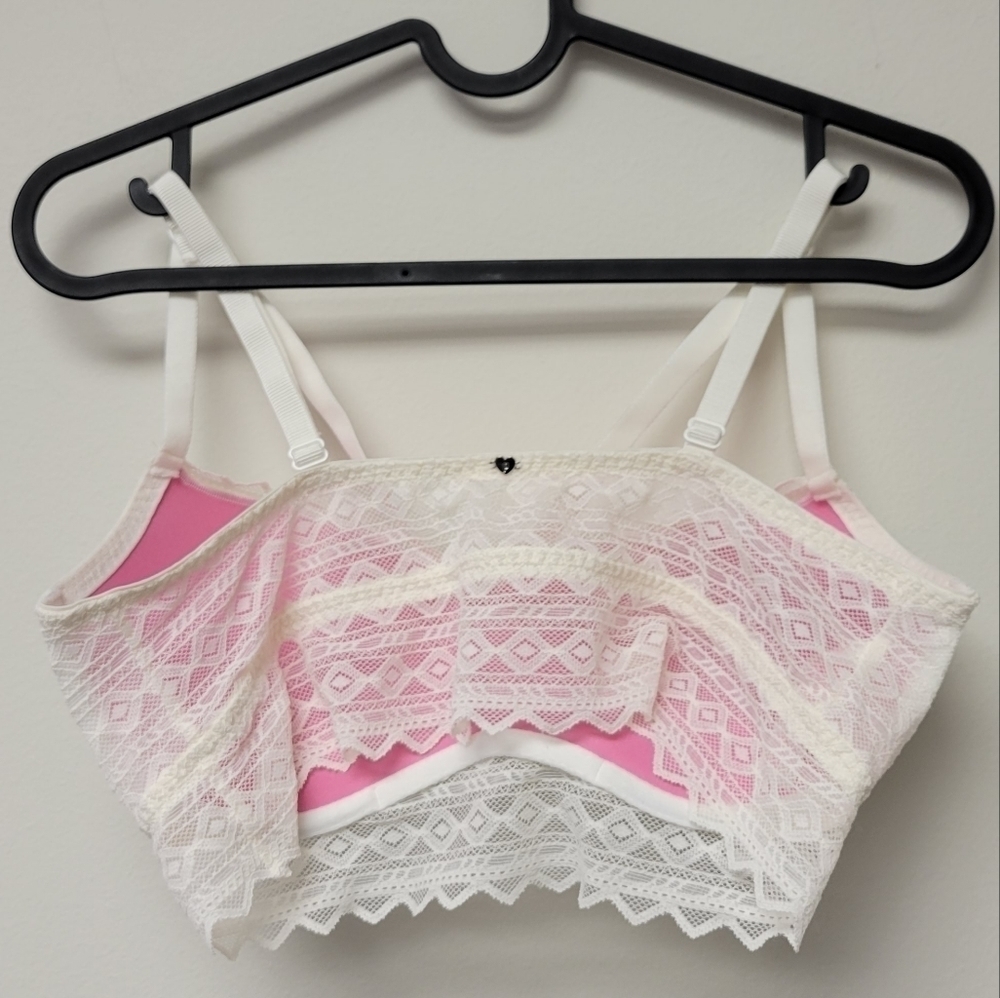 Pink Victoria's Secret Lace Bralette Cream L - Picture 2 of 5